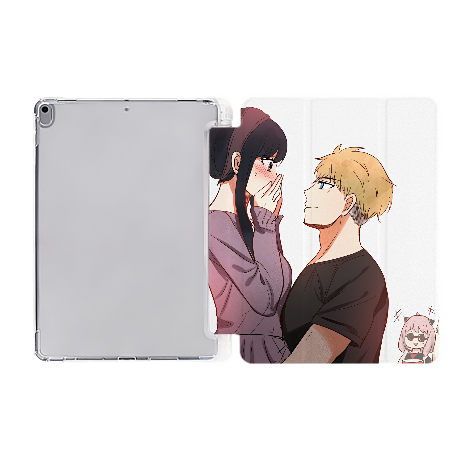 （画像用） SPY×FAMILY间谍家家酒 IPad ケース ペン収納付き 三つ折りスタンド PUレザー×シリコン 対応機種9.5/10.5/10.9インチ